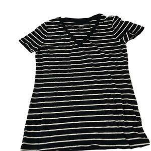 Mossimo Supply Co Black and White Fitted Short Sleeve Tee
